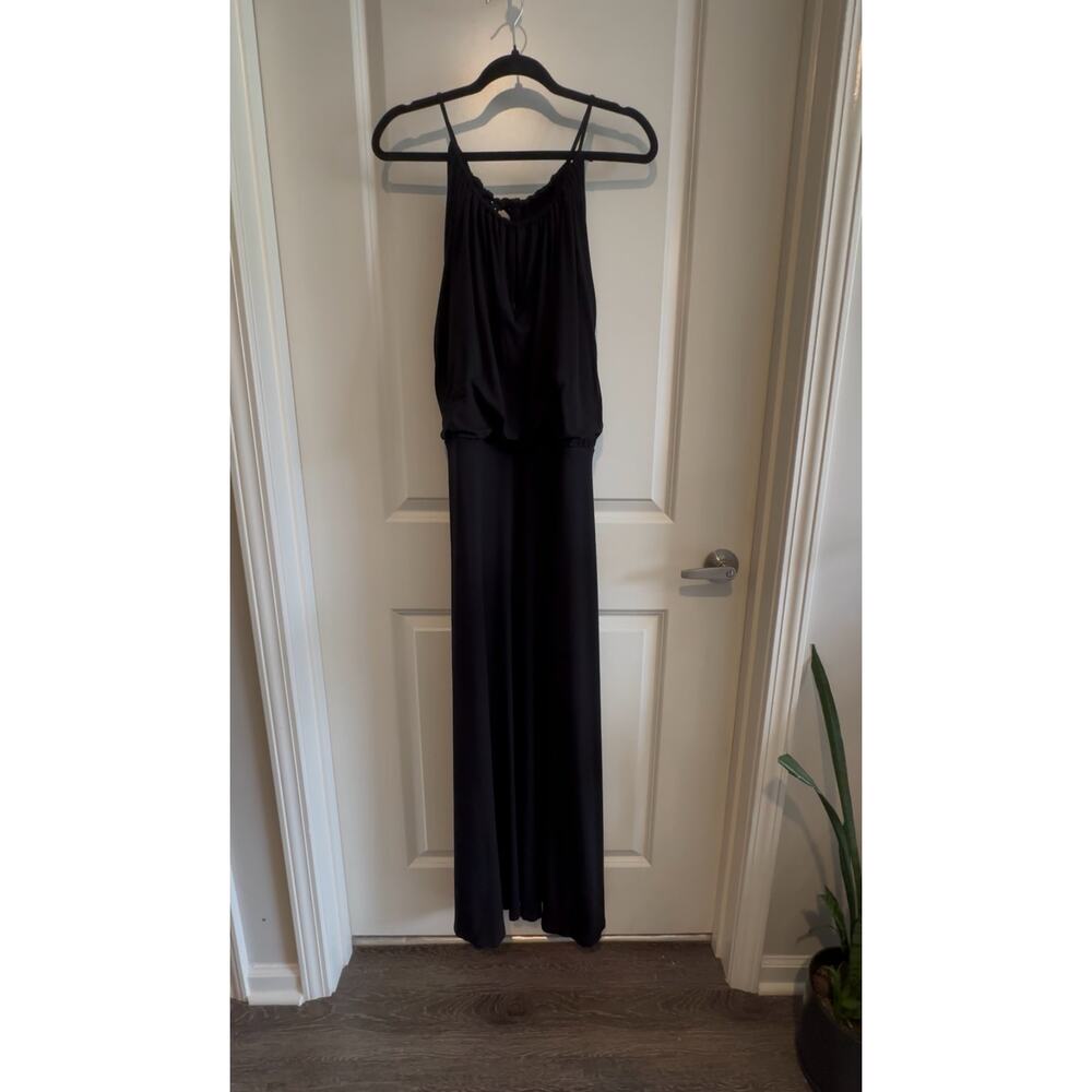 Brooks Brothers Red Fleece Keyhole Black Maxi Dress Sz. L